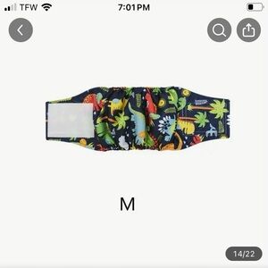 Size medium male dogs diaper, brand new Velcro army